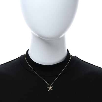 Tiffany 18K Yellow Gold Diamond 15mm Elsa Peretti Pave Starfish Pendant Necklace 3 of 5