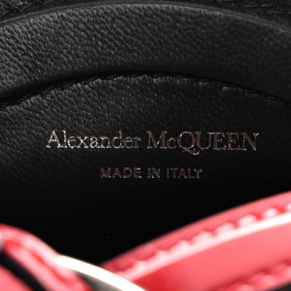 Alexander McQueen Metallic Calfskin Crystal Micro Curve Bucket Bag Red 6 of 13
