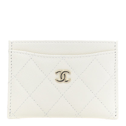 Chanel Caviar Quilted Card Holder White 1 of 8
