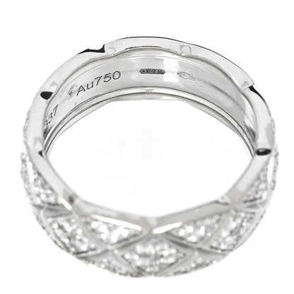 Chanel 18K White Gold Diamond Small Coco Crush Pave Ring 50 5.5 5 of 6