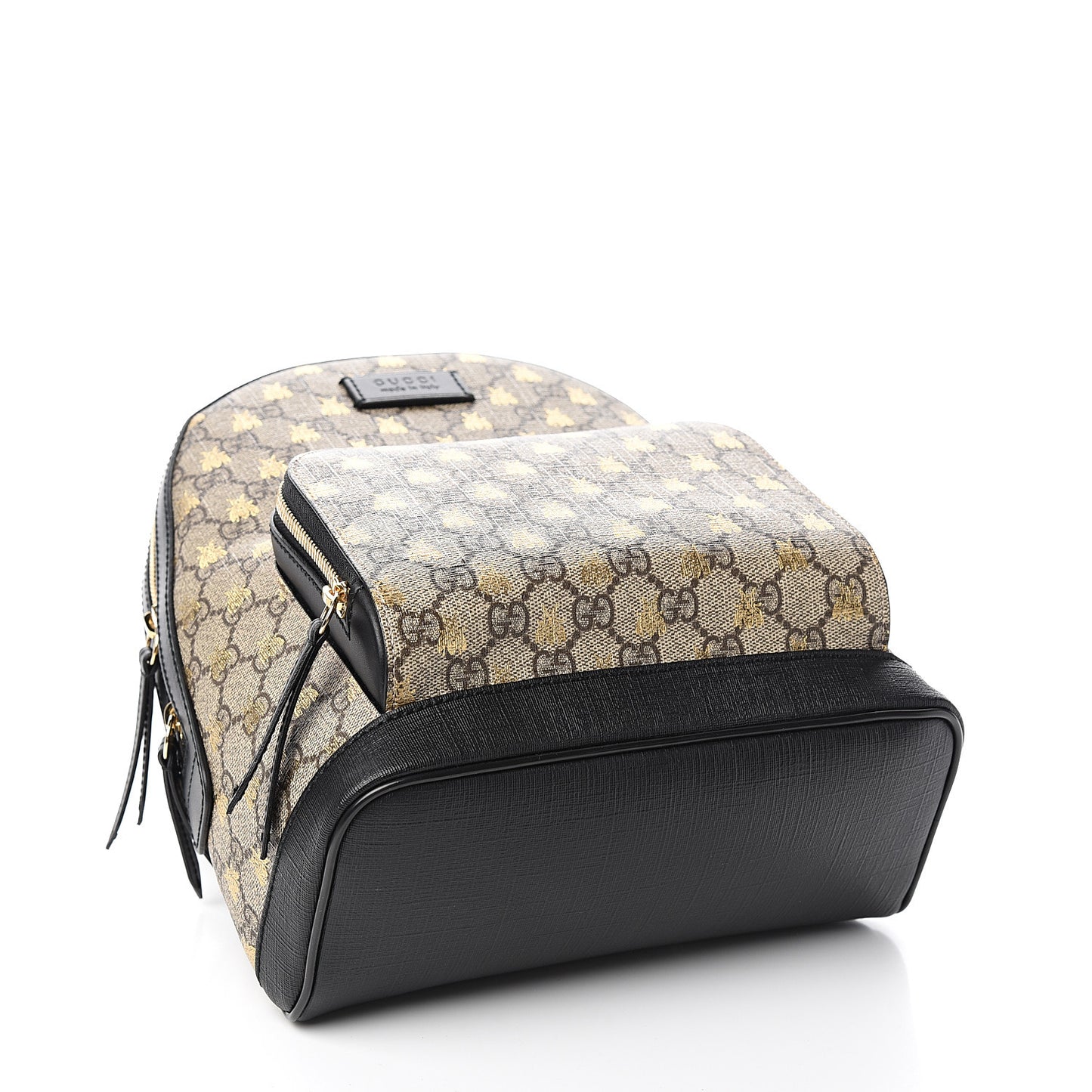 GG Supreme Monogram Bees Print Small Day Backpack Beige Oro Black