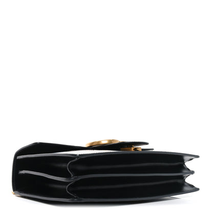 Gucci Knight Calfskin Malaga Kid Heart Medium GG Marmont Chain Handle Bag Black Hibiscus Red Multicolor 4 of 10