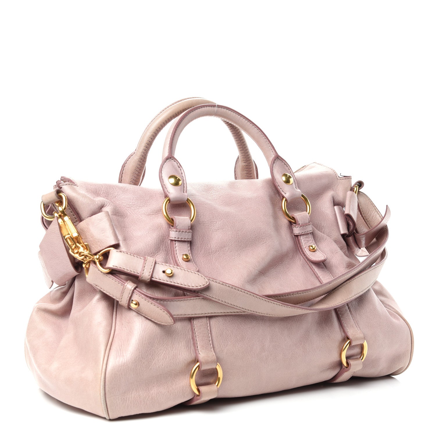 Miu Miu Vitello Medium Bow Bag Mughetto 3 of 9