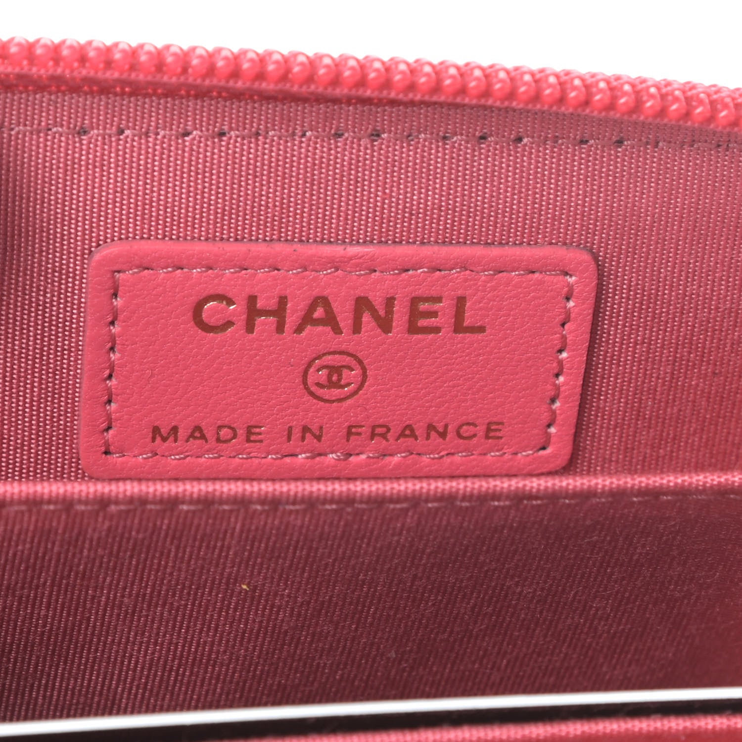 Chanel Lambskin Quilted Boy Zip Around Coin Purse Wallet Pink 6 of 8