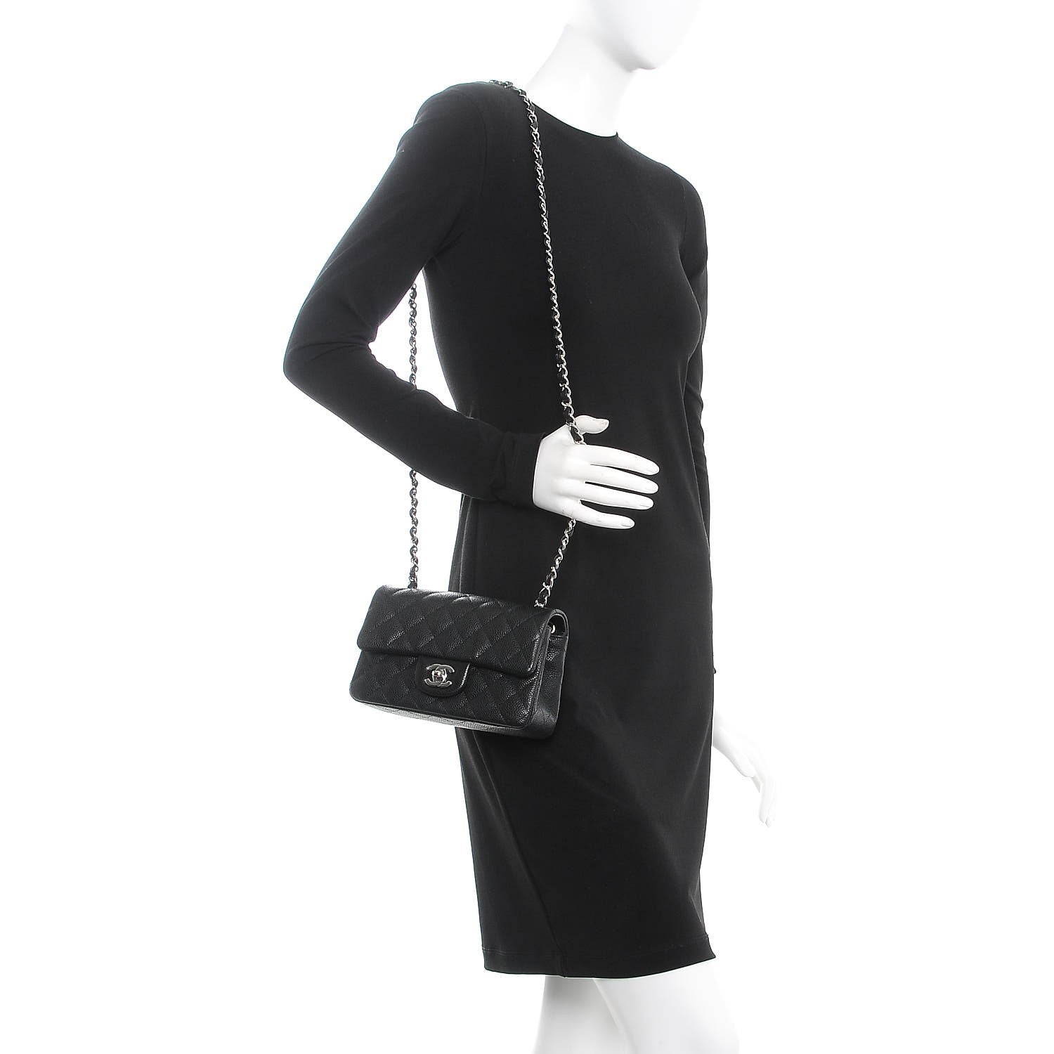 Chanel Caviar Quilted Mini Rectangular Flap Black 2 of 8