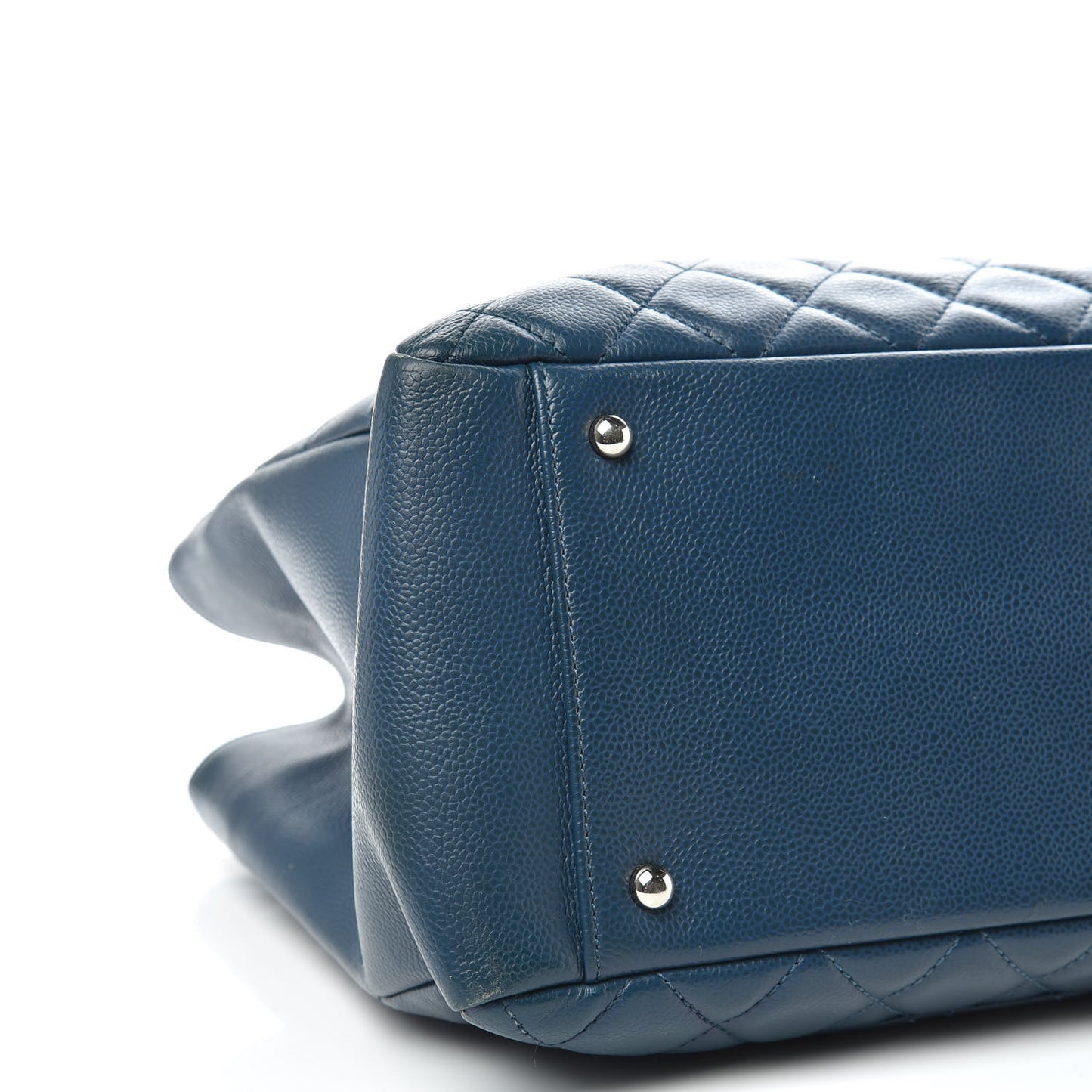 Caviar Quilted XL Grand Shopping Tote GST Navy Blue