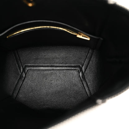Celine Textured Canvas Small Sangle Bucket Bag Black White 5 of 9