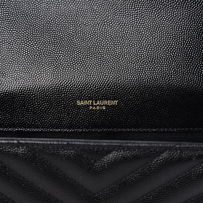 Saint Laurent Grain De Poudre Matelasse Chevron Medium Monogram Satchel Black 5 of 11