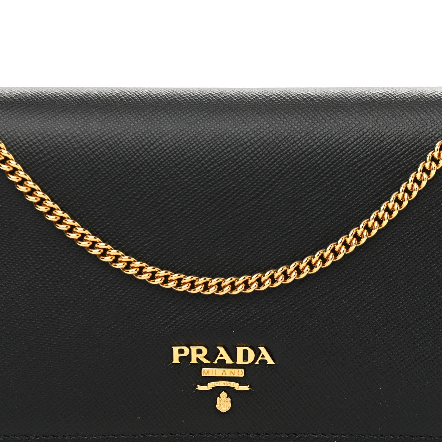 Prada Saffiano Metal Oro Mini Bag Black 10 of 10
