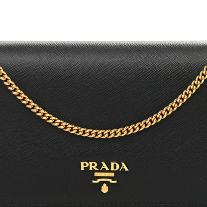 Prada Saffiano Metal Oro Mini Bag Black 10 of 10