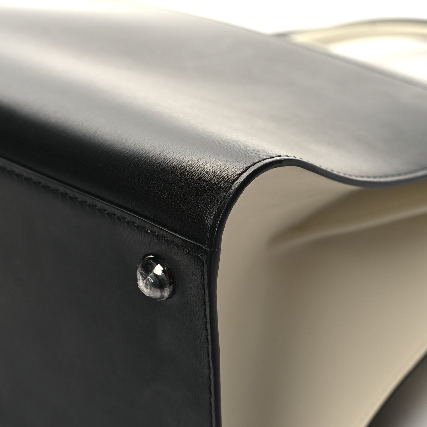Delvaux Box Calfskin Light And Shadow MM Brillant Satchel Black Ivory 12 of 14