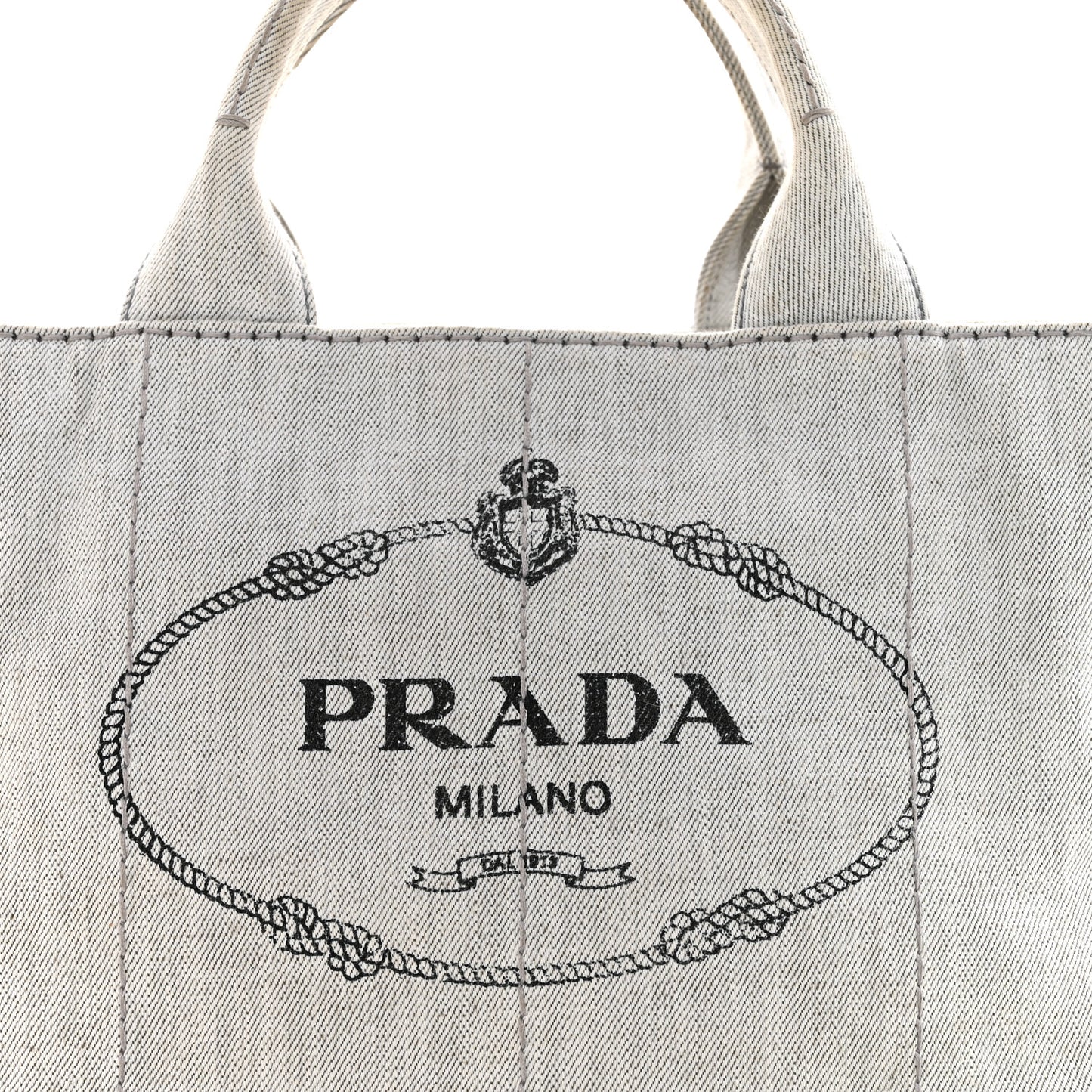 Denim Logo Tote White