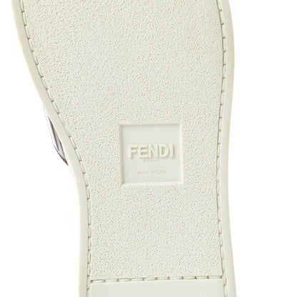 Fendi Vitello FF Embossed Womens Slip On Sneakers 40 Ultra White Maya Black 6 of 8