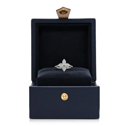 Louis Vuitton 18K White Gold Diamond Star Blossom Ring 53 6.5 6 of 6