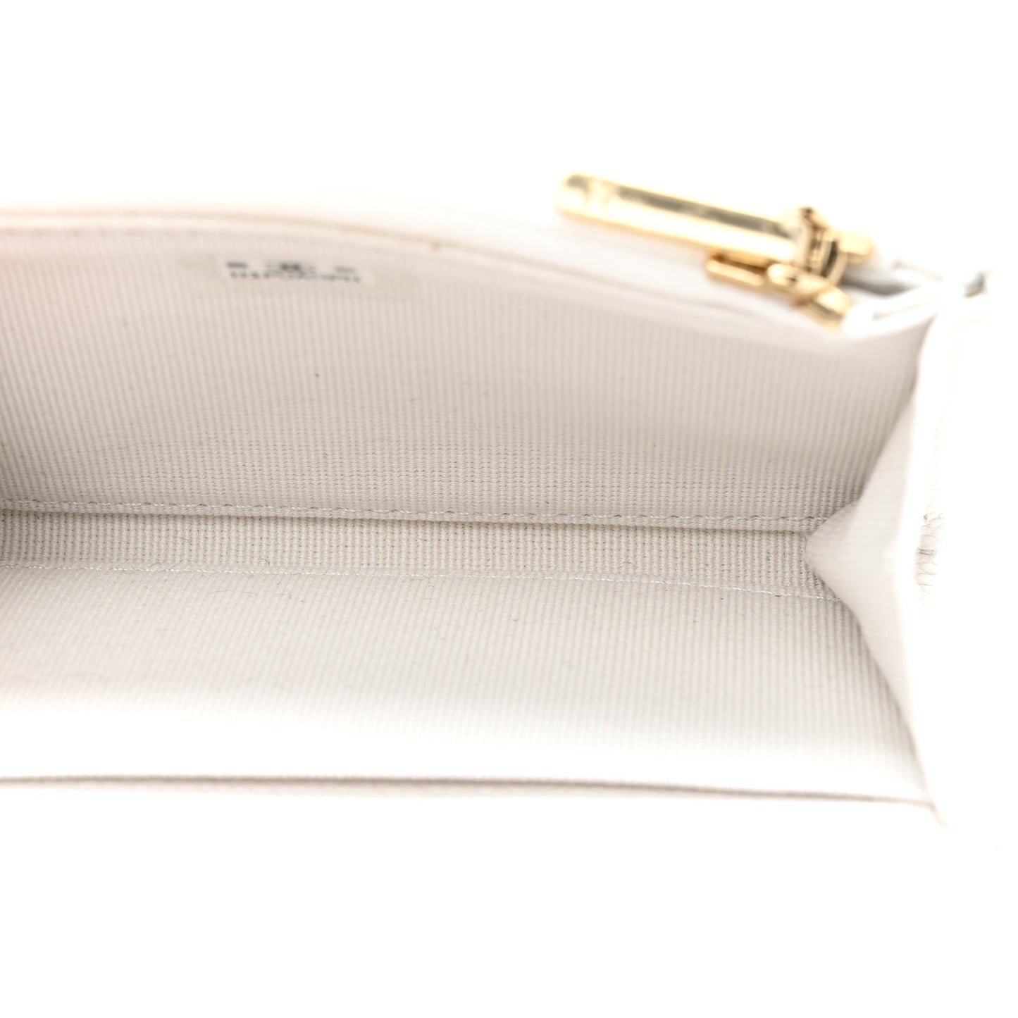 Caviar Quilted Flap Card Holder Wallet White