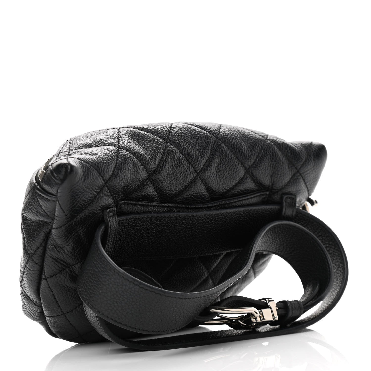 Chanel Grained Calfskin Quilted Waist Belt Bag Black 3 of 10