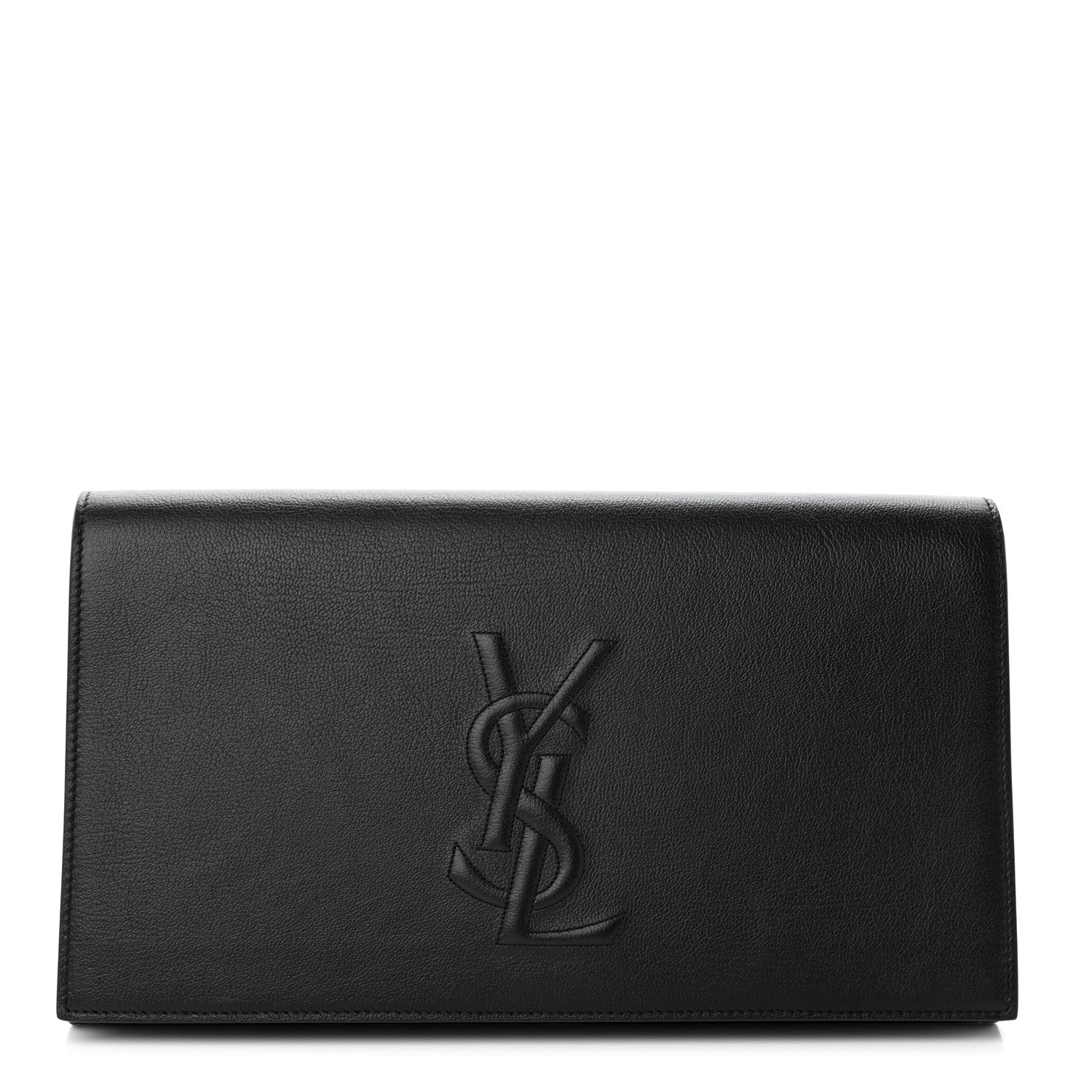 Saint Laurent Calfskin Monogram Large Belle De Jour Clutch Black 1 of 11