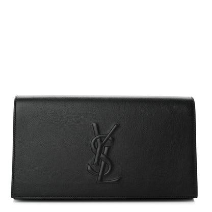 Saint Laurent Calfskin Monogram Large Belle De Jour Clutch Black 1 of 11