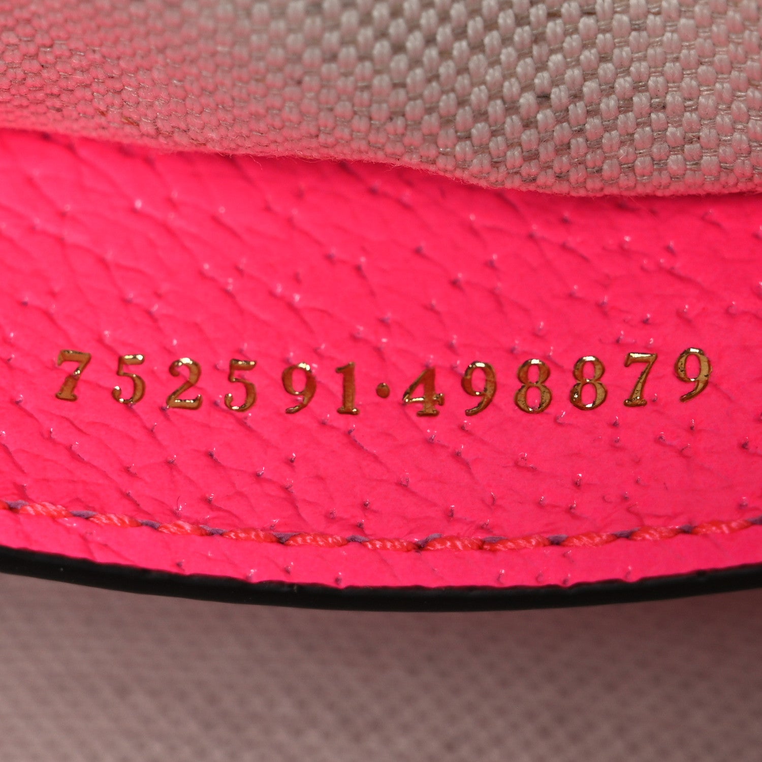 Gucci GG Supreme Monogram Textured Dollar Calfskin Web Ophidia Small Crossbody Bag Beige Ebony Fuchsia 7 of 10