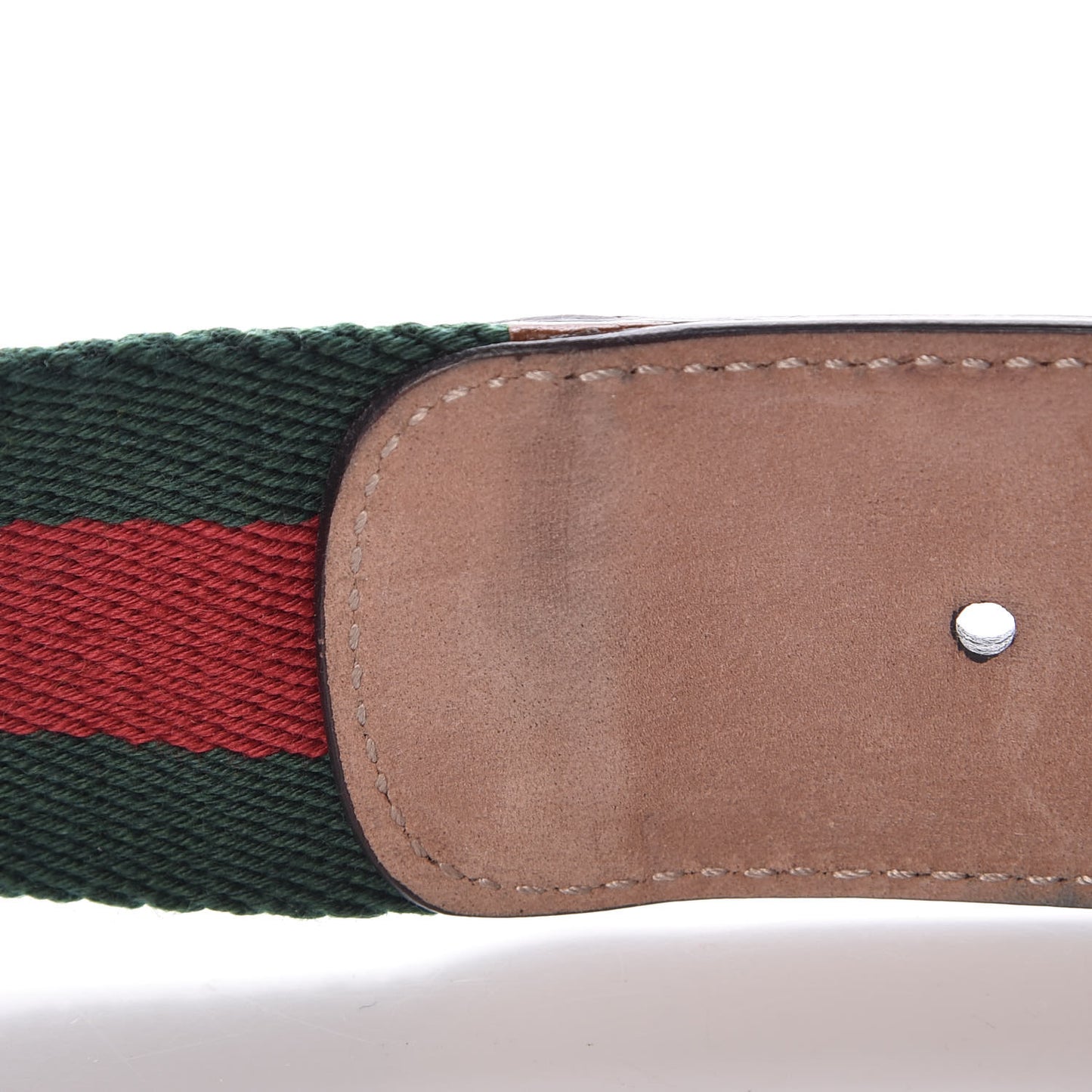 Nylon Calfskin Double G Web 40mm Belt 85 34 Green Red Cuir