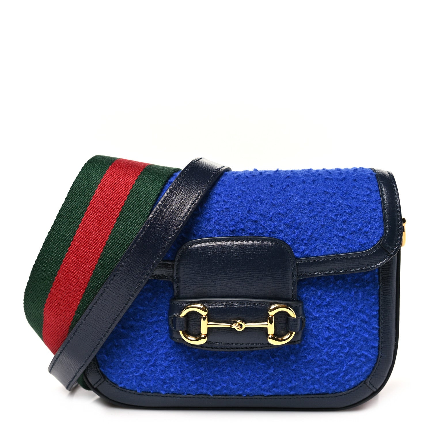 Gucci Casy Wool Azalea Calfskin Mini Horsebit 1955 Shoulder Bag