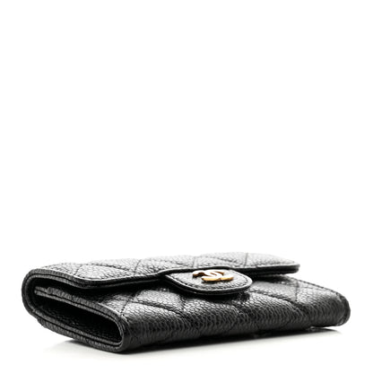 Chanel Caviar Quilted Flap Card Holder Wallet Black 4 of 9