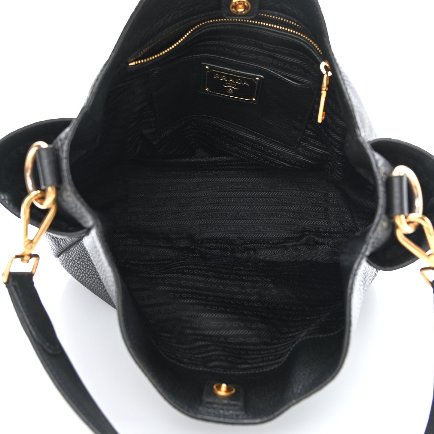 Vitello Daino Side Pocket Hobo Black