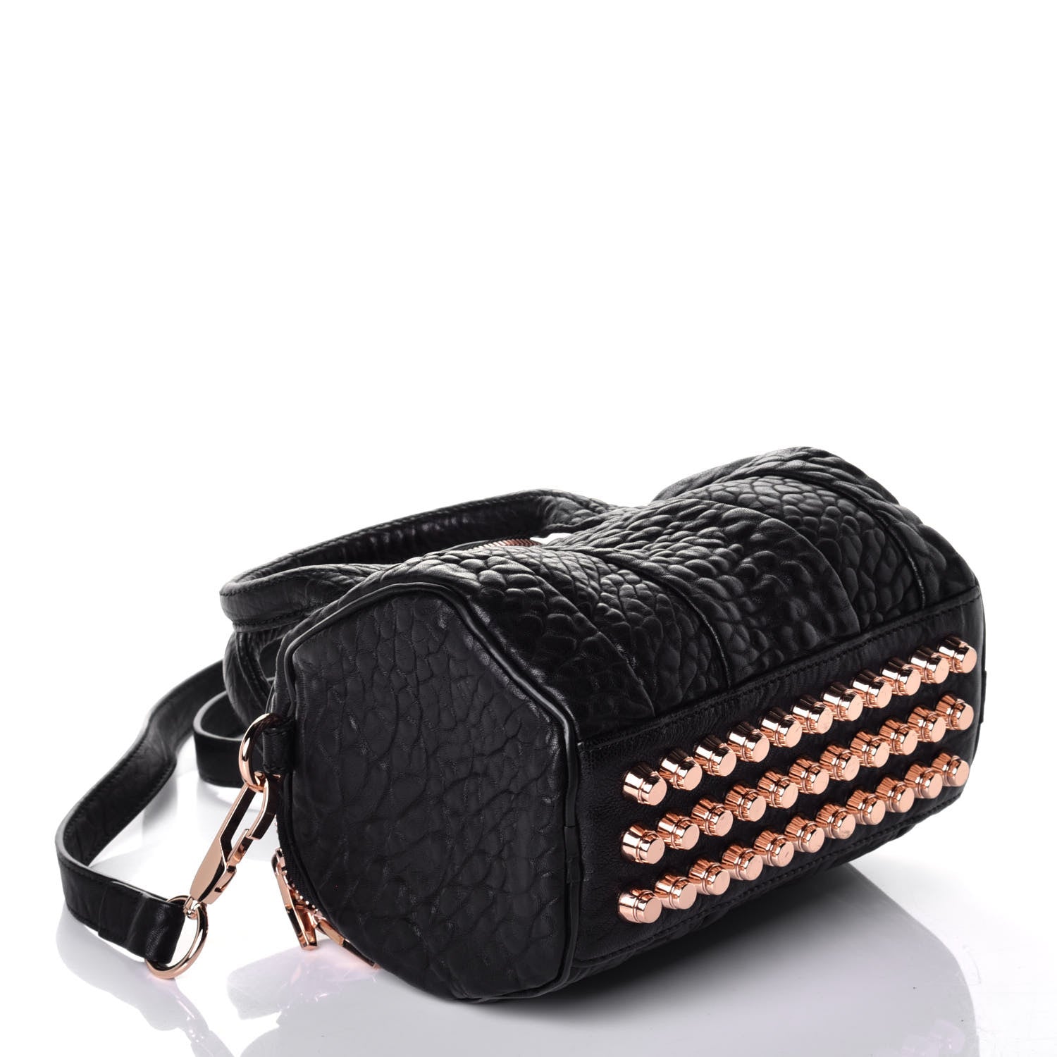 Alexander Wang Pebbled Lambskin Mini Rockie Black Rose Gold Hardware 5 of 9