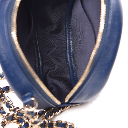 Chanel Caviar Quilted Round Clutch With Chain Navy 5 of 10