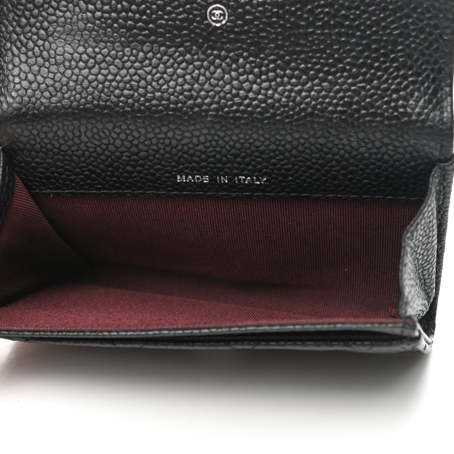 Caviar Quilted Flap Card Holder Black