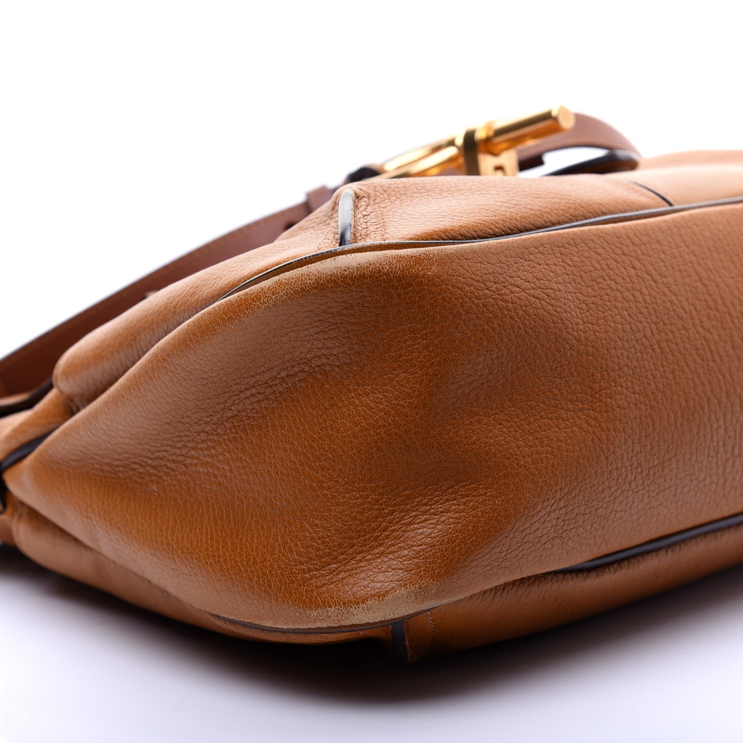 Grained Lambskin Medium Lexa Shoulder Bag Mustard Brown