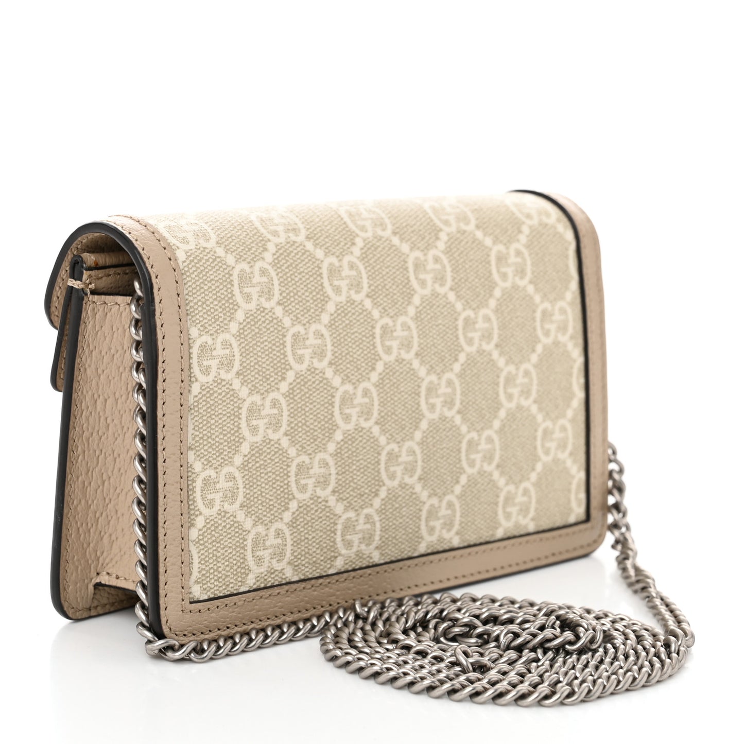 GG Supreme Monogram Textured Dollar Calfskin Super Mini Dionysus Shoulder Bag Beige Mystic White Oatmeal