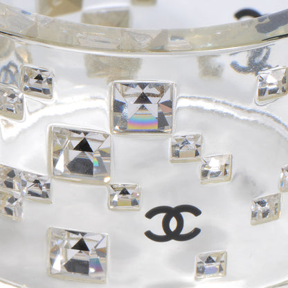 Chanel Resin CC Crystal Large Cuff Clear 3 of 6