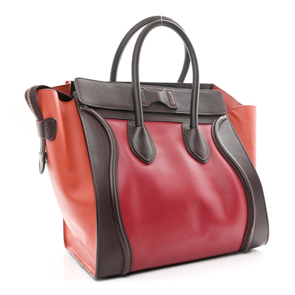 Celine Satin Calfskin Mini Tri-Color Luggage Blood 3 of 13
