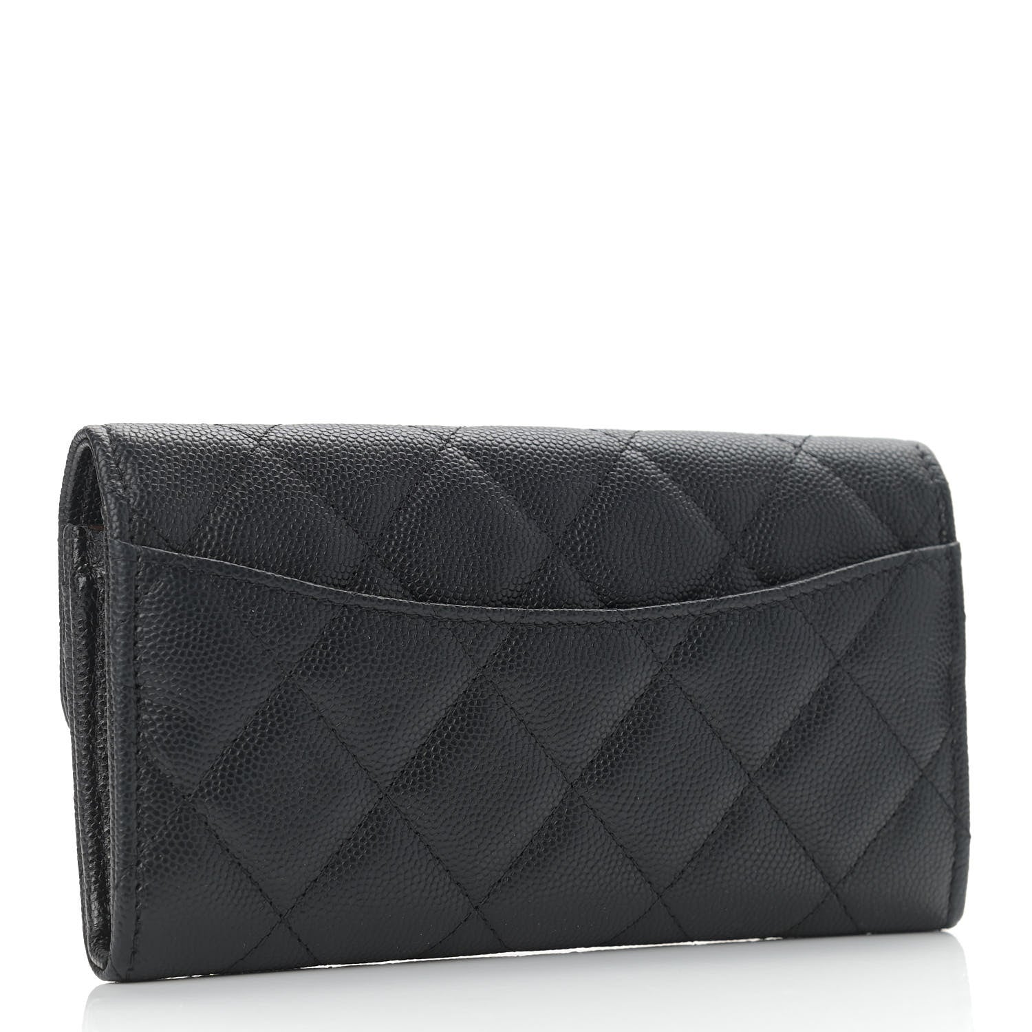 Chanel Caviar Quilted Medium Gusset Flap Wallet Black 3 of 7