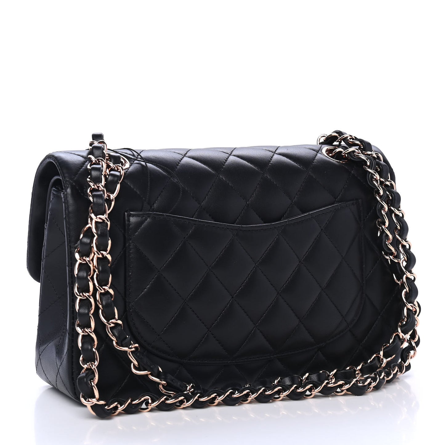 Lambskin Quilted Small Double Flap Black