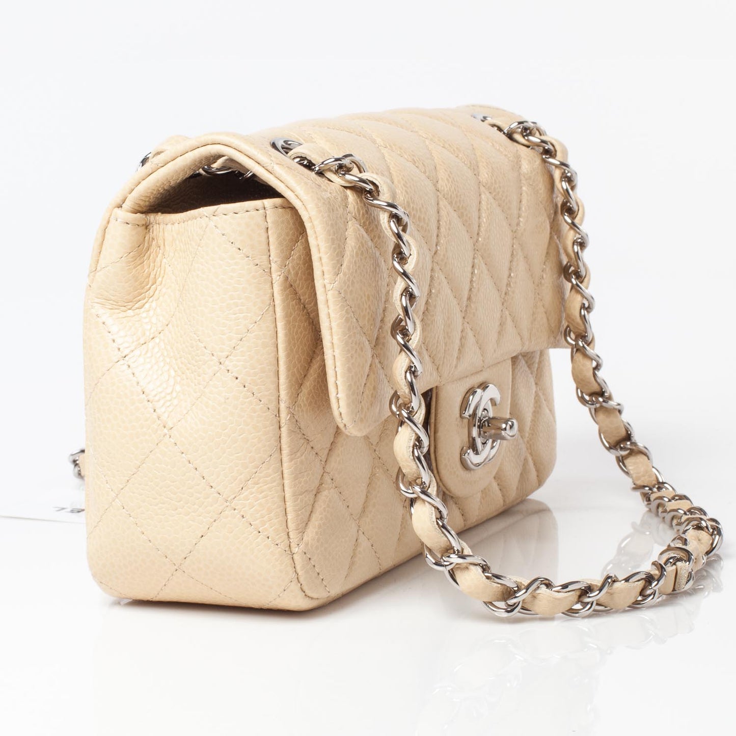 Caviar Quilted Mini Flap Beige Clair