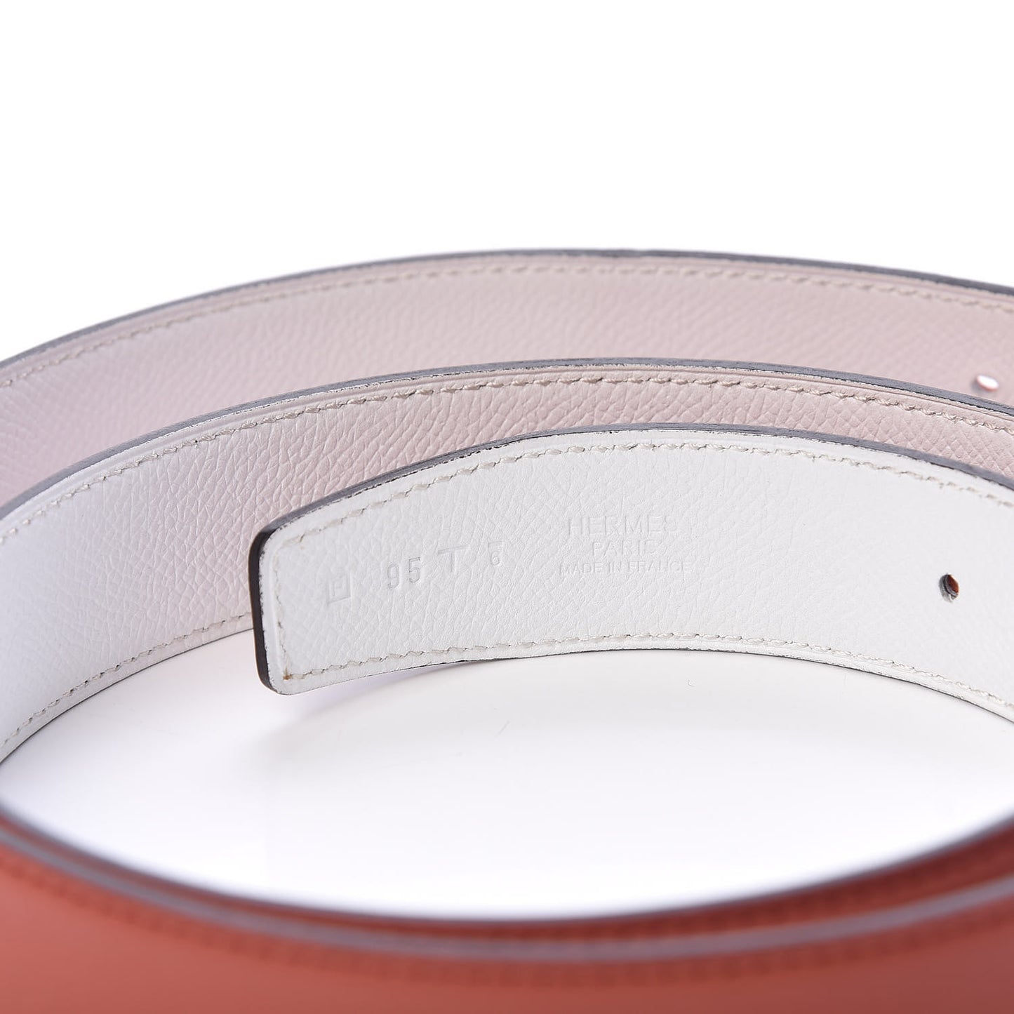 Swift Epsom 32mm Belt Strap 95 Rouge Venetian White