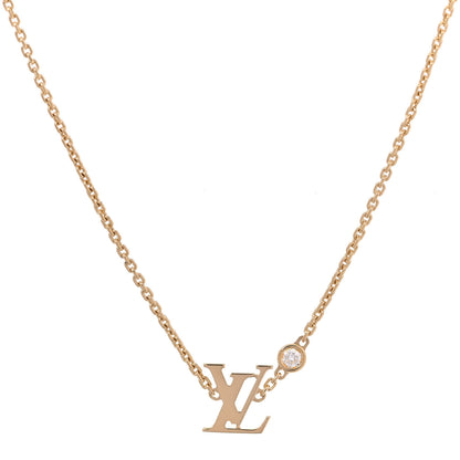 Louis Vuitton 18K Yellow Gold Diamond Idylle Blossom LV Pendant Necklace 1 of 5