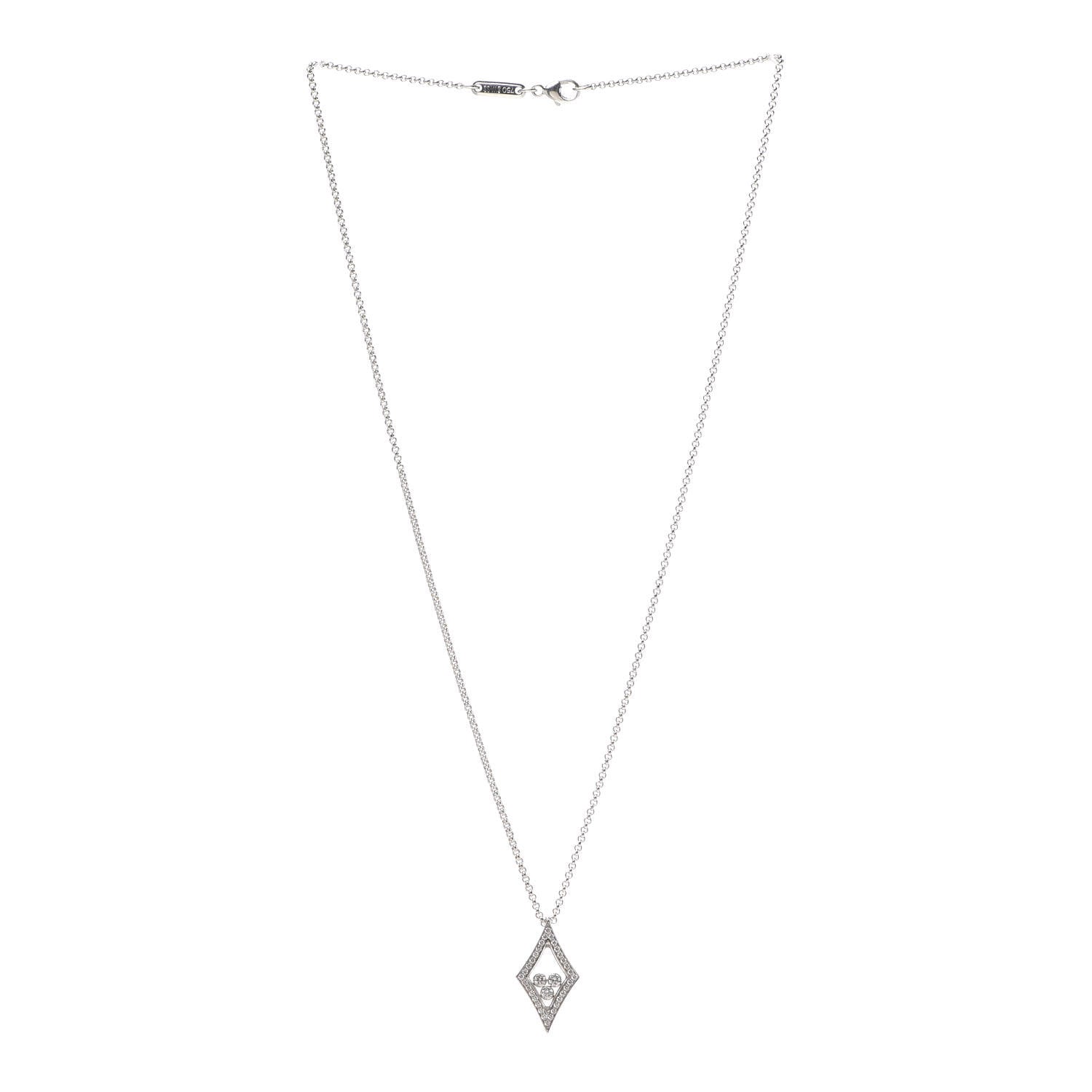 Chopard 18K White Gold Happy Diamonds 3 Floating Diamonds Pendant Necklace 3 of 6