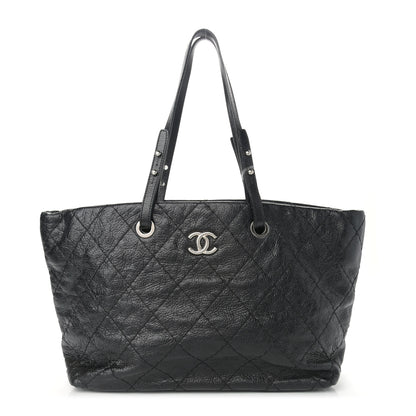 Chanel Glazed Calfskin Large On The Road Tote Black 1 of 12