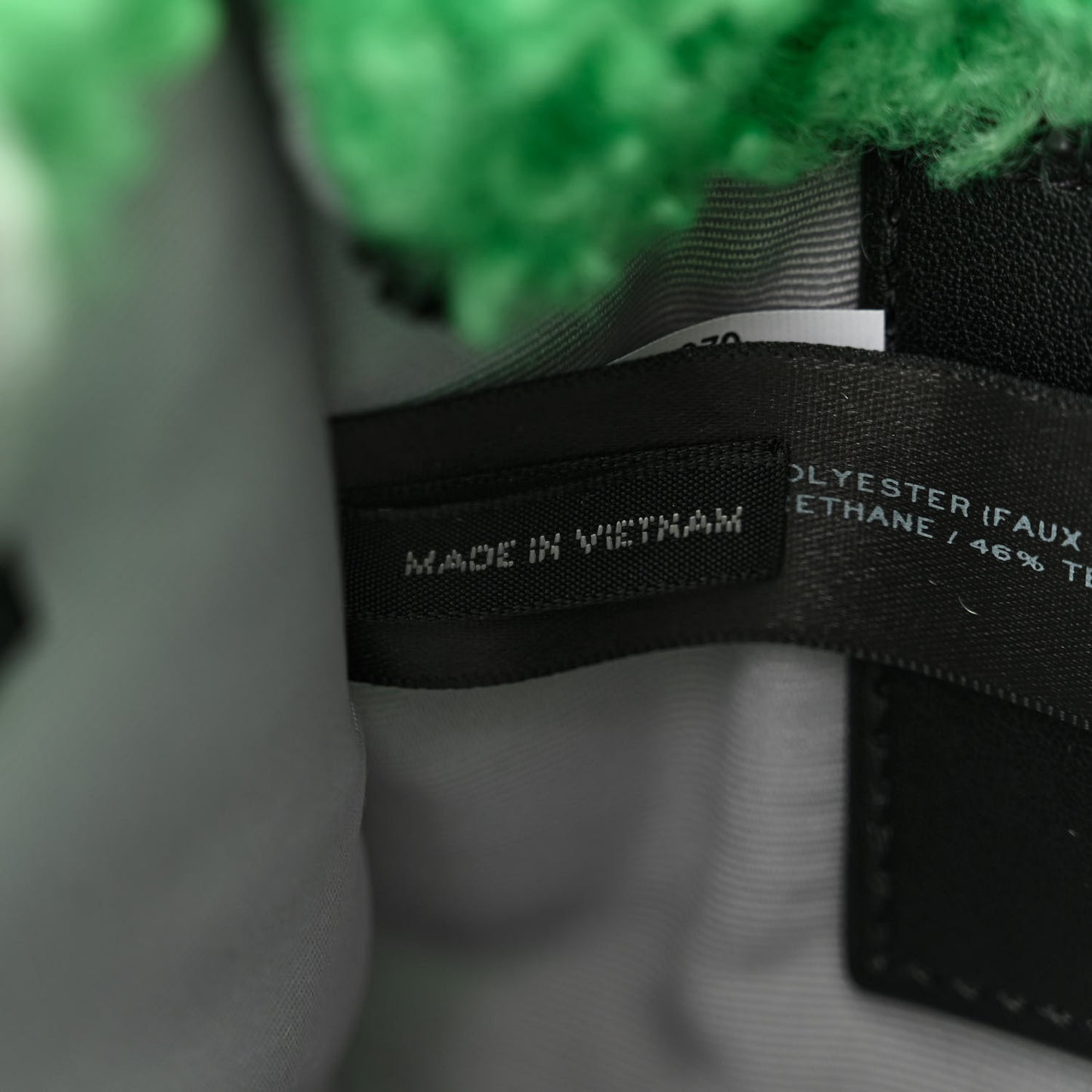 Polyester Cotton Mini The Teddy Traveler Tote Bag Fluffy Green