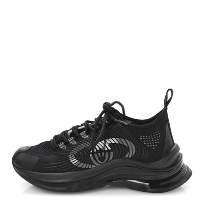 Gucci Technical Knit Fabric Waves Womens Gucci Run Sneakers 35.5 Black 1 of 7