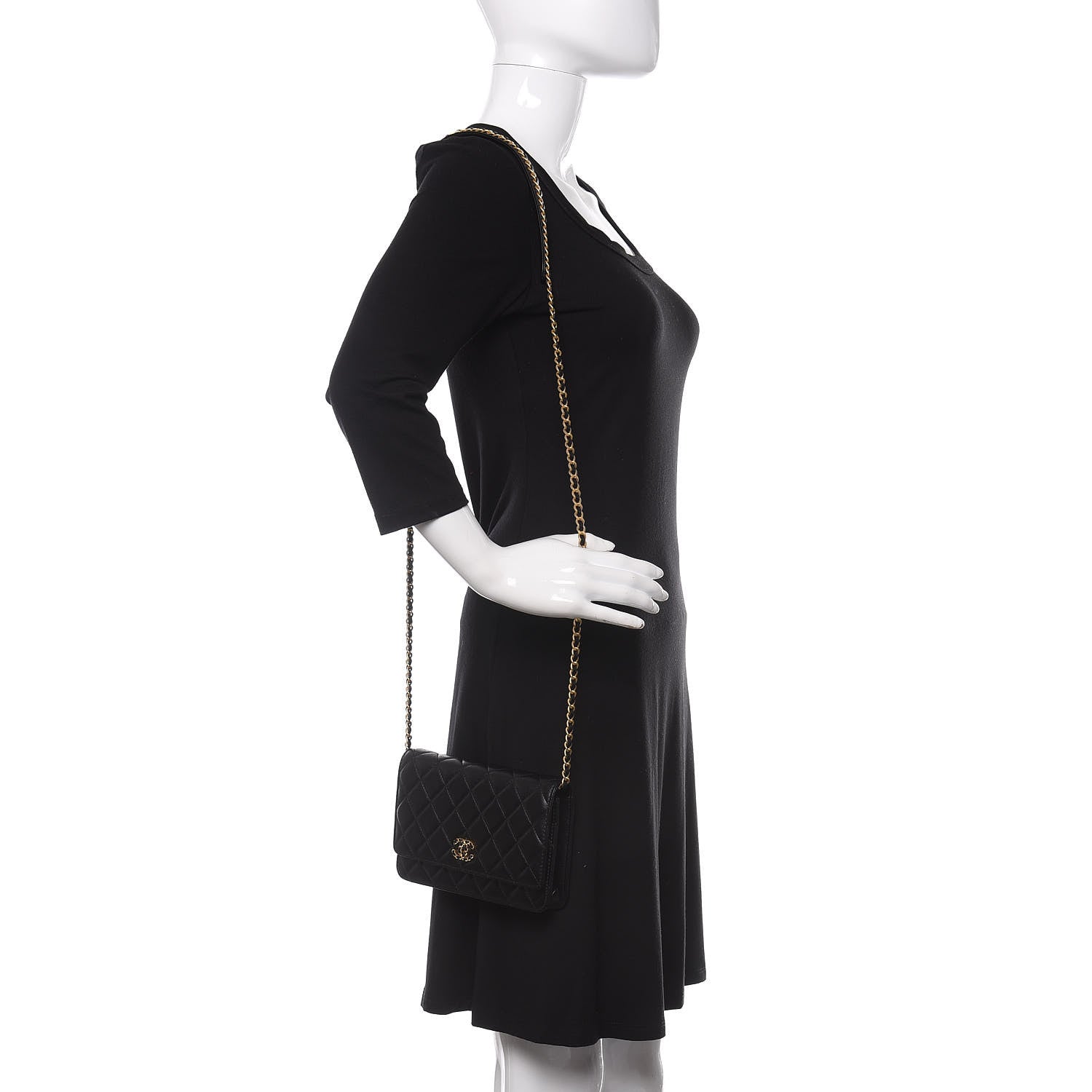 Chanel Lambskin Quilted Infinity Wallet On Chain WOC Black 2 of 12