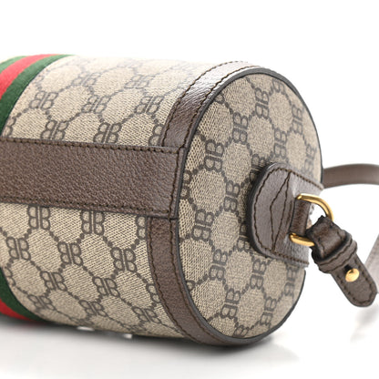Gucci X BALENCIAGA BB Supreme Monogram Web Small Ophidia Boston Bag Beige New Acero 9 of 11