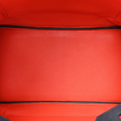 Hermes Togo Birkin Verso 35 Bleu Nuit Orange Poppy 5 of 18