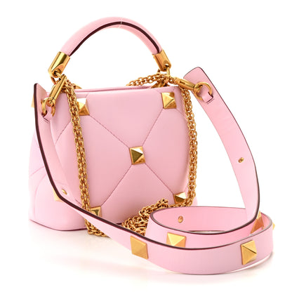 Valentino Garavani Nappa Mini Roman Stud The Handle Bag Pink Borealis 3 of 9