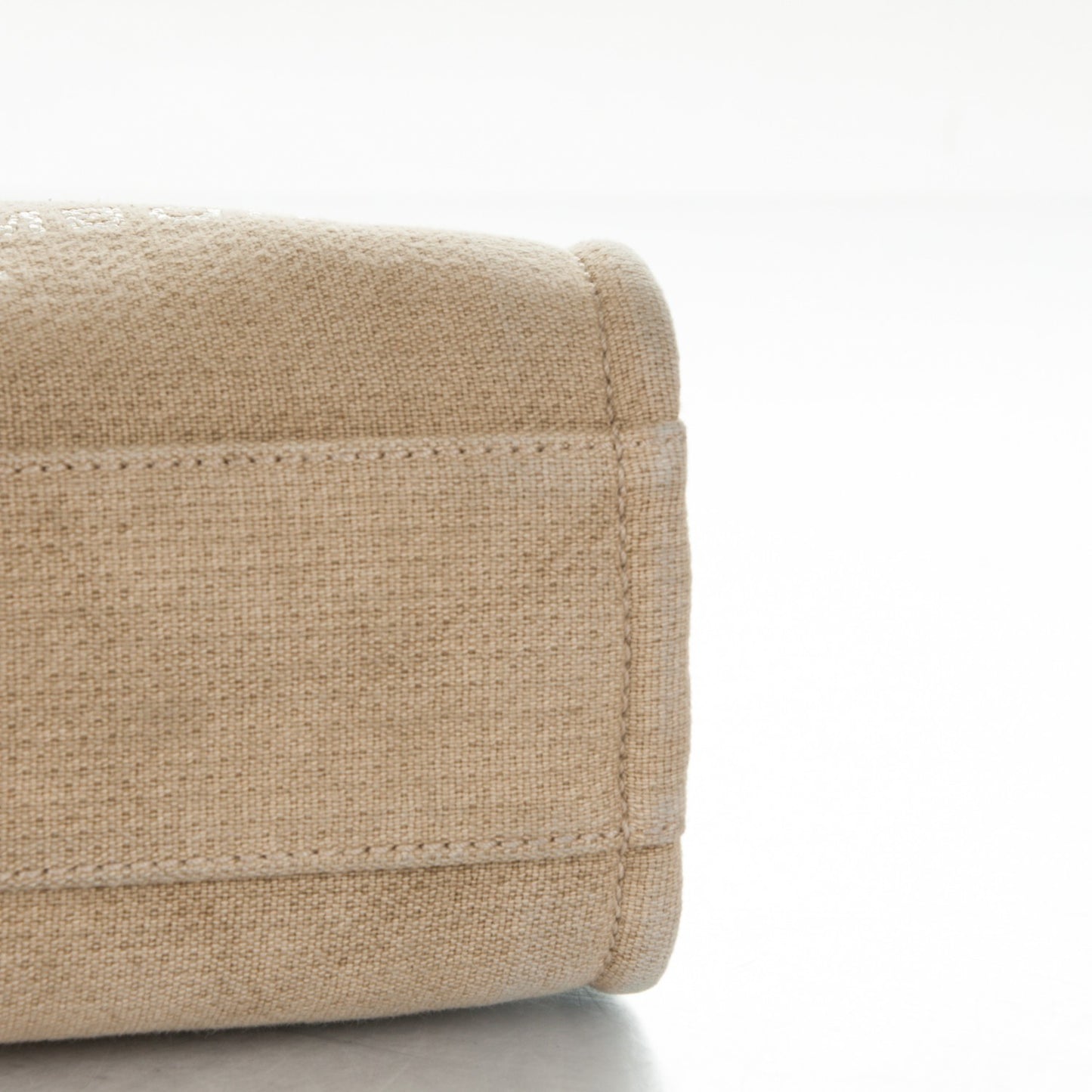 Canvas Mini Deauville Tote Beige Black