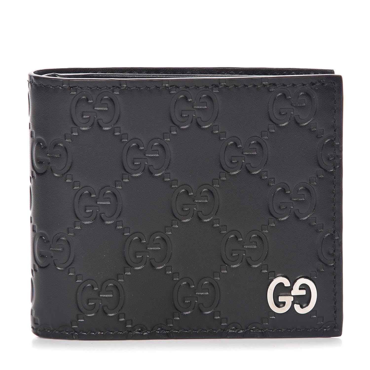 Gucci Guccissima Signature Dorian Bi-Fold Wallet Black 1 of 10