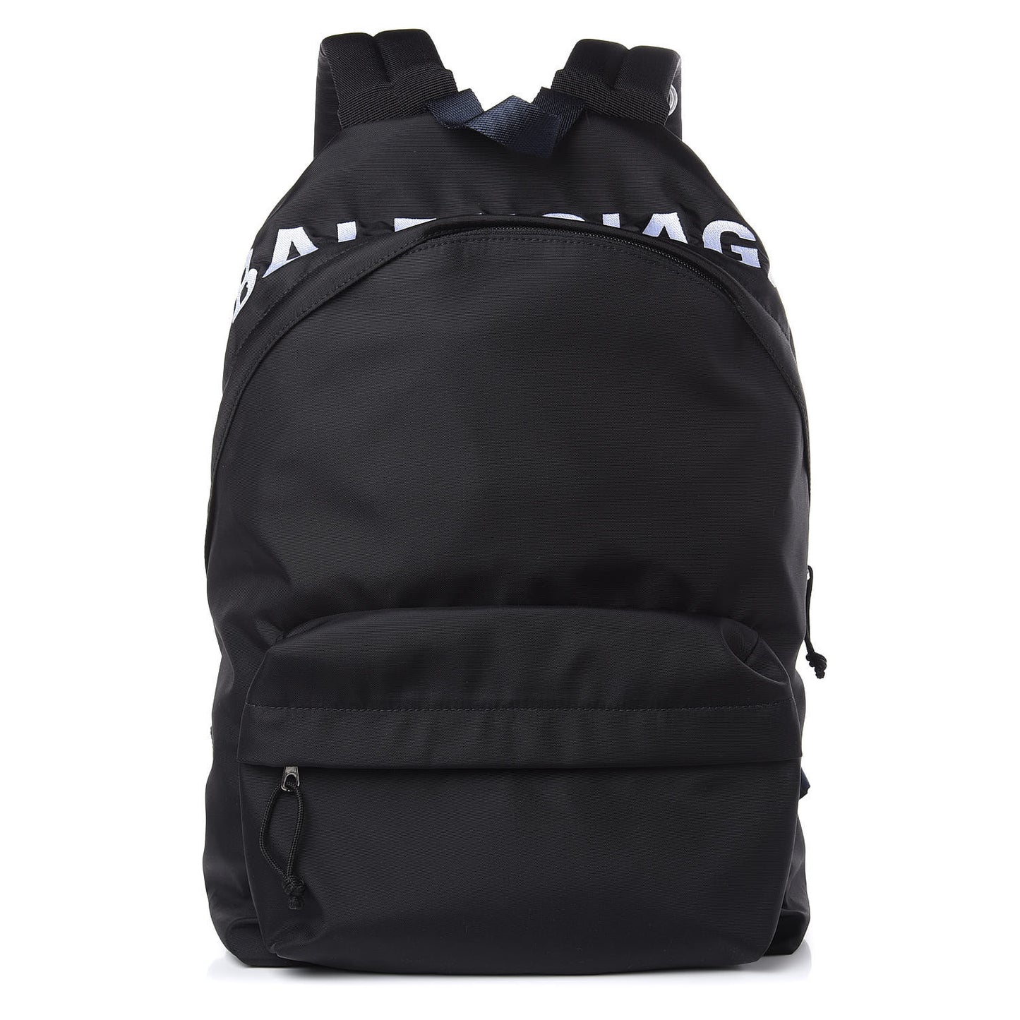 Sport Nylon Logo Embroidered Large Wheel Backpack Black White